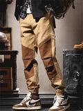 Male Trendy Straight Leg Contrast Color Trousers