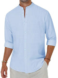 Male Holiday Wear Leisure Henley Collar Shirts