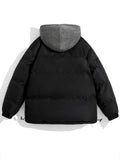 Men's Comfort Zip-up Fleece Down Jacket with Hood