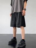 Male Simple Plain Summer Elastic Waist Shorts