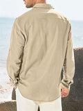 Lapel Double Pockets Casual Vacation Shirts for Male