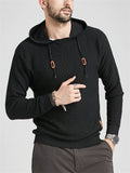 Men's Plaided Texture Knitted Long Sleeve Hoodies