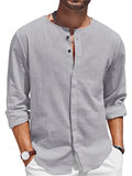 Men's Long Sleeve Button Up Casual Beach Shirts