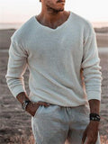 Winter British Style Loose Knitted Ribbed Sweater for Men