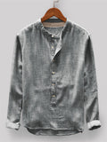 Men's Comfortable Stand Collar Button Cotton Shirt