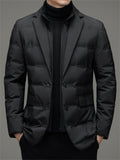 Men's Fashion Warm White Duck Down Blazer Coat for Winter