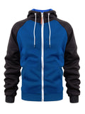 Men's Trendy Contrast Color Splicing Zipper Hoodies