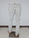 Men's Trendy Mid-Waist Drawstring Stripe Pencil Pants