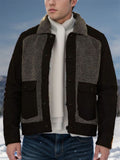 Male Relaxed Faux Wool Contrast Color Splicing Coats