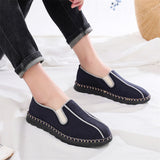 Simple Cozy Cotton Linen Slip-On Flats for Men