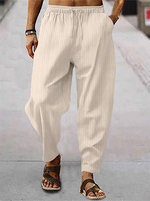 Men's Linen Loose Striped Harem Pants