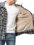 Men's Keep Warm Plush Plaid Winter Hooded Coat