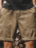 Loose-fitting Drawstring Knee-Length Cargo Shorts for Male