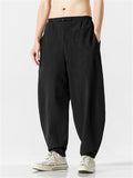 Men's Chinese Style Cotton Linen Baggy Casual Pants