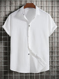 Simple Solid Color Cotton Linen Breathable Men's Shirt