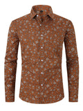 Stylish Printed Turn-down Collar Holiday Shirt for Male