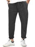 Men's Relaxed Fit Striped Straight-Leg Trousers