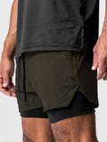 Men's Stretchy Quick Dry Double-Layer Basketball Shorts