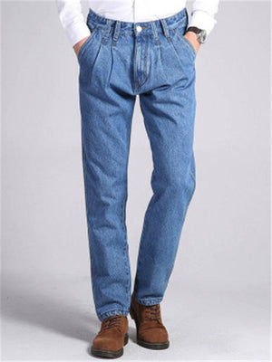 Mens Classic Loose Straight Denim Pants