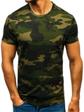 Men's Camouflage Printed Round Neck T-Shirt