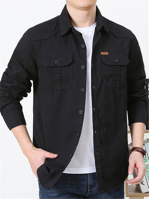 Fashion Lapel Long Sleeve Shirts For Men