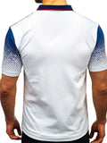 Mens Casual Dot Print Fashion Short Sleeve Shirts