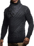 Knitted Pullover Style Fashion High Neck Slim-Fit Sweater For Men