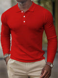 Male Classic Plain Plaid Knit Business Polo Shirts