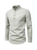 Men's Holiday Fashion Business Long Sleeve Stand Collar Shirts