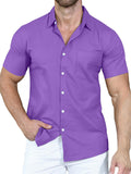 Summer Loose Trendy Solid Color Lapel Shirt for Men