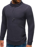 Drawstring Turtleneck Long Sleeve Sweater for Men