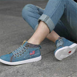 Men's Casual Denim Lightweight Breathable Canvas High Top Shoes