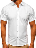 Men's Simple Office Wear Summer Turn Down Collar Button Shirts