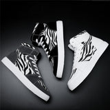 Mens Fashion Patchwork Zebra Print Breathable CasualShoes