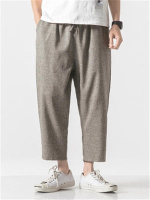 Mens Loose Oversized Cotton&Linen Harem Pants