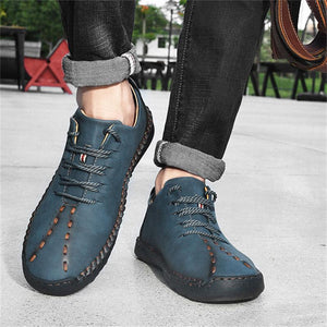 Men's Breathable Lace Up Plus Size PU Loafers