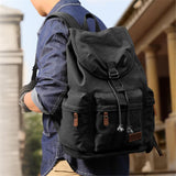 Men Retro Daily Canvas Backpack With USB Charging Port