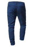 Casual Slim Fit Patchwork Denim Ankle Pants