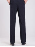 Mens Loose Vertical Solid Color Comfy Casual Trousers Slacks