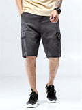 Casual Loose Denim Knee Shorts With Multi Pockets