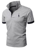 Business Solid Color Short Sleeve Polo Shirts For Men