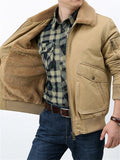 Middle-aged Autumn Winter Thickened Men's Pure Jacket