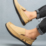 Mens Comfy Breathable Patchwork Canvas Casual Loafers