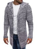 Male Autumn Winter Mid Length Hooded Cardigan Sweaters