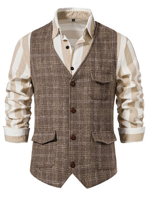 Mens Vintage Temperament Trendy Waistcoat