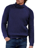 Warm Pure Color High Collar Knitting Sweaters for Men