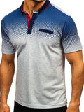 Mens Casual Dot Print Fashion Short Sleeve Shirts