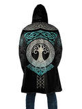 New Fashion Unisex Casual Warm Printed Thick Fleece Hooded Cloak