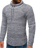 Drawstring Turtleneck Long Sleeve Sweater for Men