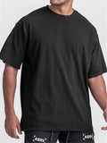 Mens Casual Loose Solid Color Split T-Shirts